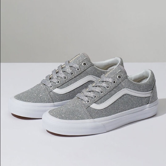 Vans Shoes - VANS Old Skool Lurex Silver & True White Sneakers